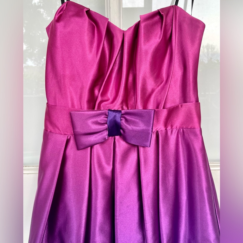 Pink and purple strapless homecoming/cocktail dress